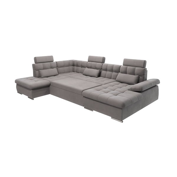 Siva sklopiva/s prostorom za odlaganje kutna garnitura (s lijevim kutom/u obliku slova "U") Merkur – Ropez-image-2