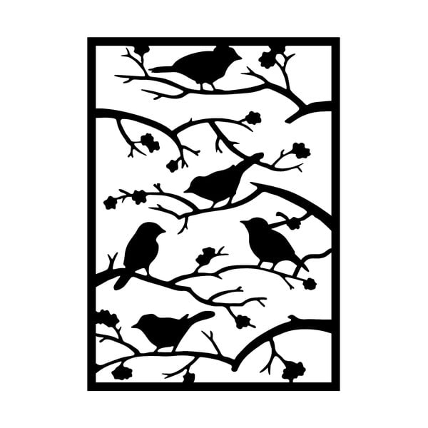 Metalni zidni ukras 47x66 cm Branch & Birds - Wallity