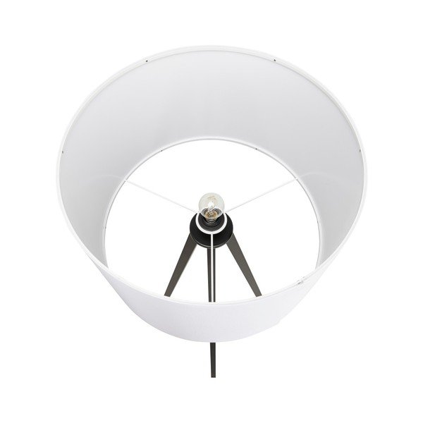 Podna svjetiljka s crnom konstrukcijom i bijelim Kokoon Trivet sjenilom-image-1