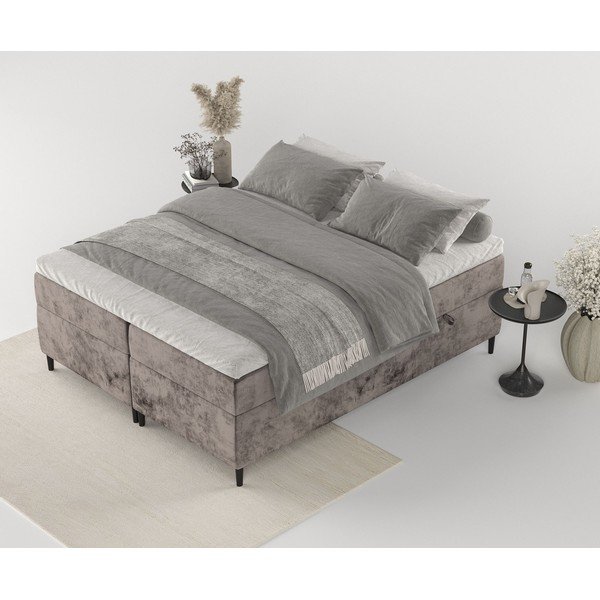 Smeđi boxspring krevet s prostorom za pohranu 180x200 cm Araya – Maison de Rêve-image-3