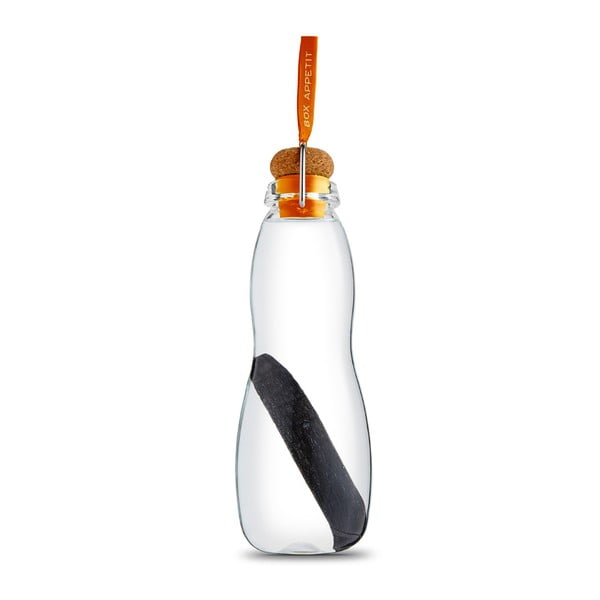 Narančasta staklena filter boca s neoprenskim poklopcem i binchotan Black Blum Pure, 600 ml
