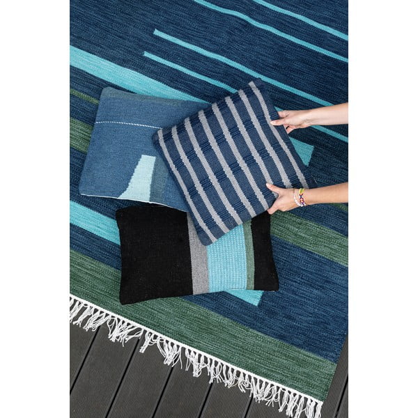 Tamnoplavi dvostrani vanjski tepih od reciklirane plastike Green Decore Marlin, 160 x 230 cm-image-3