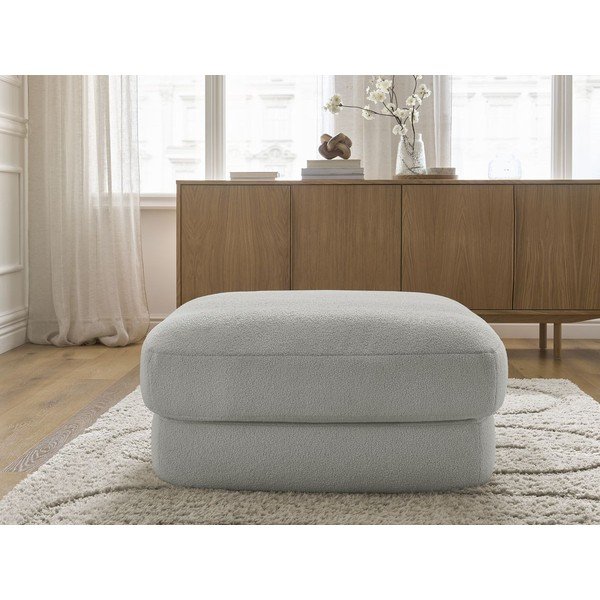 Svijetlo sivi tabure od bouclé tkanine Leonore – Bobochic Paris-image-4