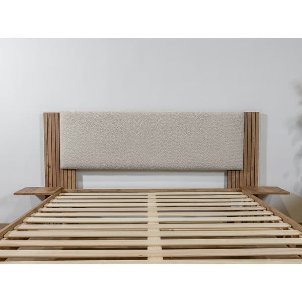 Svijetlo sivi bračni krevet s podnicom 140x190 cm Lior – Bobochic Paris-image-3