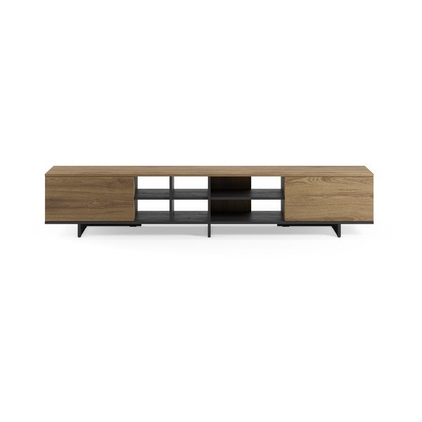 Crna/u prirodnoj boji TV komoda u dekoru hrasta 230x44x36 cm Cequoia – Marckeric
