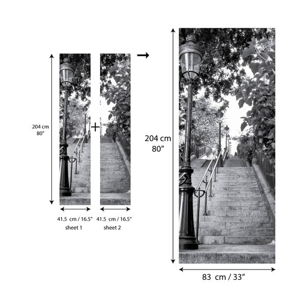 Naljepnica za vrata Ambiance Parisian Stairs-image-2