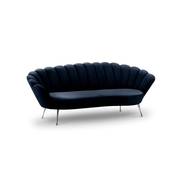 Tamnoplava baršunasta asimetrična sofa Interieurs 86 Varenne, 224 cm-image-3