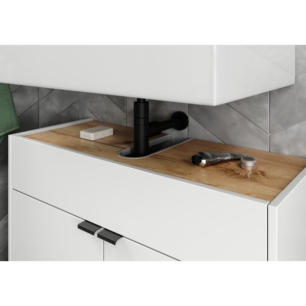 Bijeli ormarić za ispod umivaonika 80x60 cm Forano – Germania-image-1