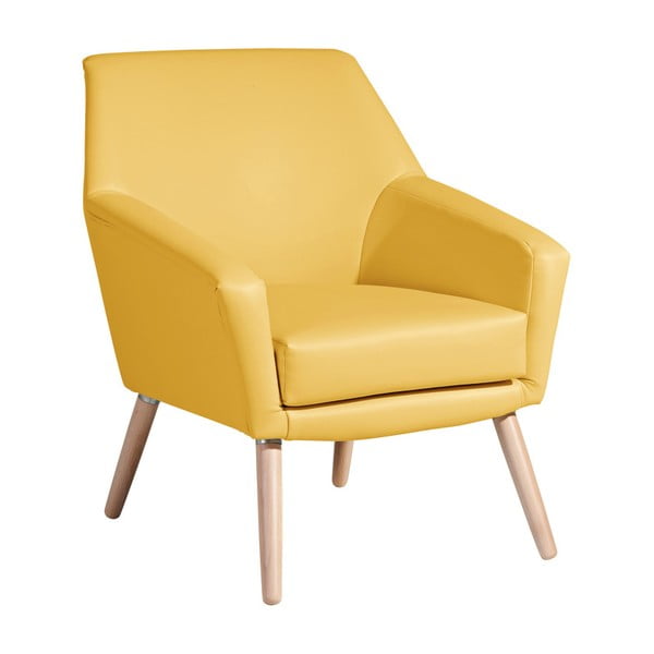 Žuta fotelja od imitacije Max Winzer Alegro kože