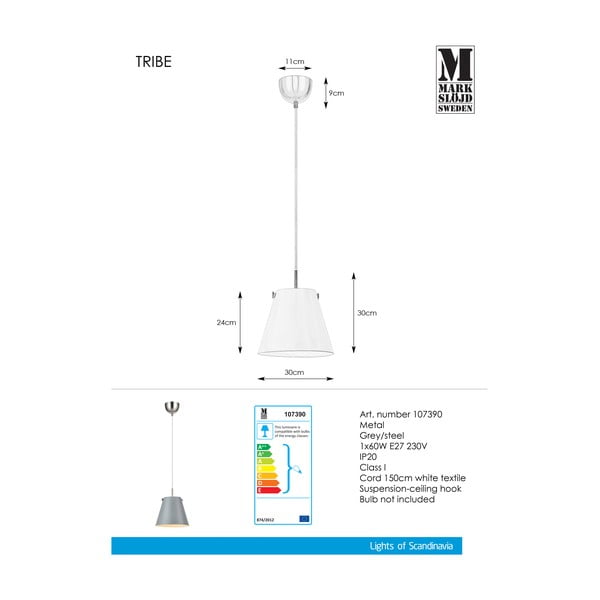 Siva stropna svjetiljka Markslöjd Tribe, ø 30 cm-image-2