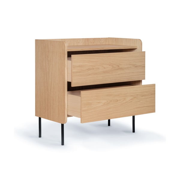 Visoka komoda u dekoru hrasta u prirodnoj boji 80x82 cm Wrap – Bonami Selection-image-3