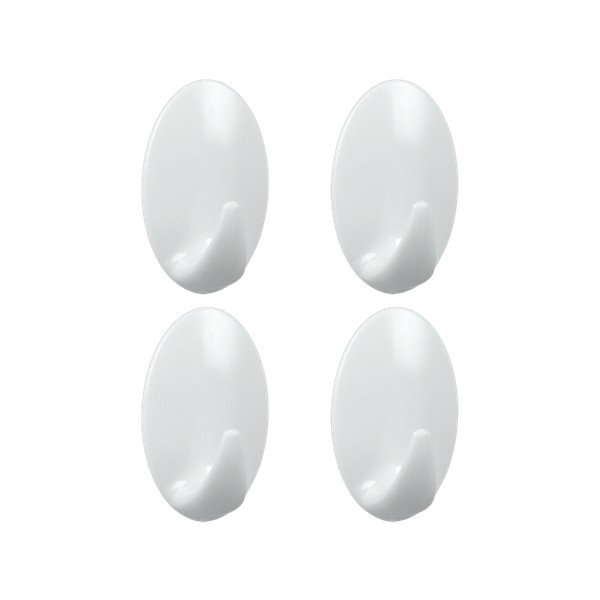 Set od 4 bijele plastične samoljepljive kukice Metaltex Greg-image-1