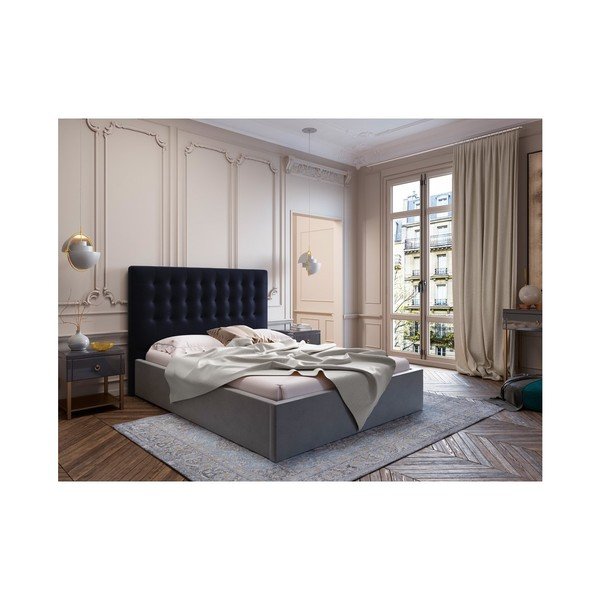 Tamnoplavo uzglavlje s baršunastom površinom Windsor &amp; Co Sofas Athena, 160 x 120 cm-image-3