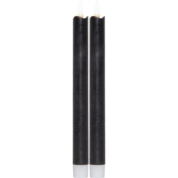 Set od 2 crne LED voštane svijeće Star Trading Flamme, visina 25 cm