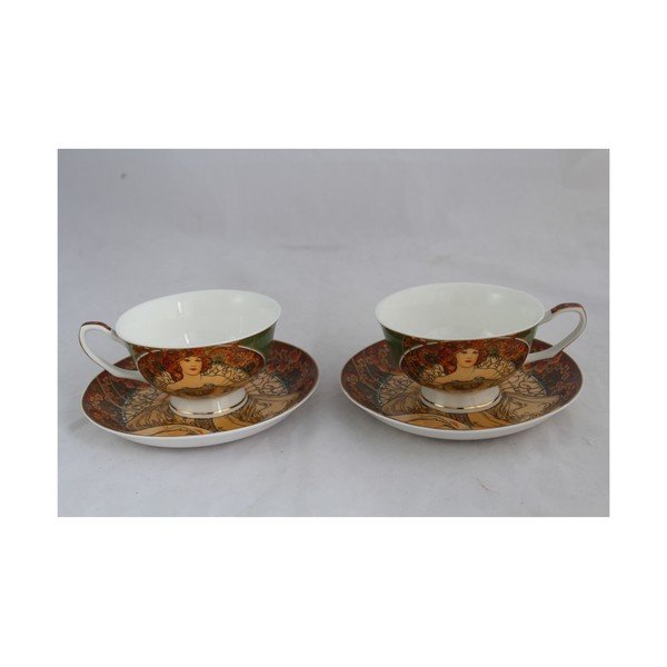 Alfons Mucha - set od 2 šalice s tanjurićima Dreaming