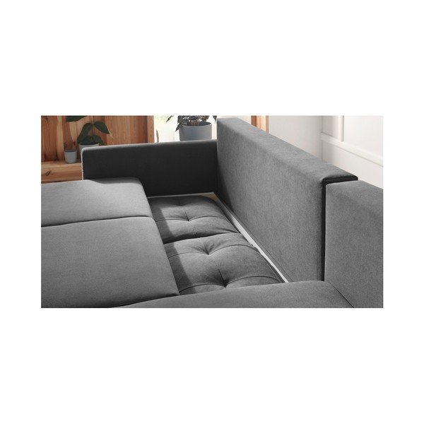 Tamno siva kutna garnitura Bobochic Paris Balio, desni kut-image-4