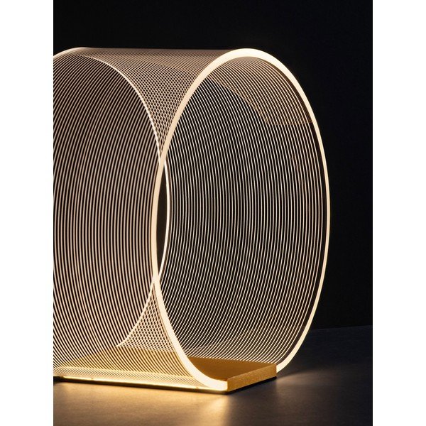 LED stolna lampa aluminijska s mogućnosti zatamnjivanja u zlatnoj boji sa sjenilom od akrilnog stakla (visina 28 cm) Valentin – Nova Luce-image-2