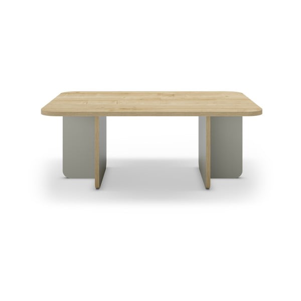 Svijetlo zeleni/u prirodnoj boji stolić za kavu s pločom stola u dekoru hrasta 56x100 cm Hillary – Marckeric