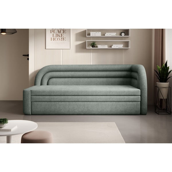 Zelena sklopiva/s prostorom za odlaganje sofa od šenila s desnim kutom 223 cm Fabillo – ELTAP-image-1