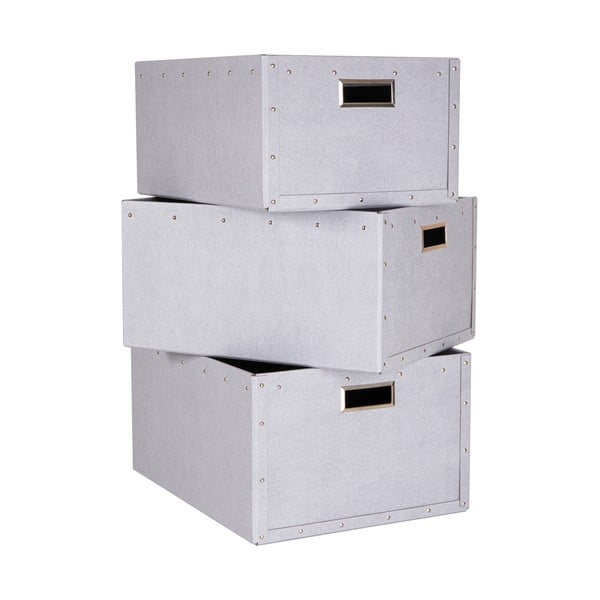 Svijetlo sive kartonske kutije za pohranu u setu  3 kom Ture – Bigso Box of Sweden