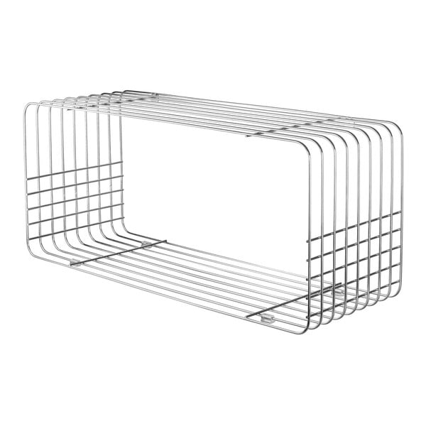 Metalna zidna polica u sjajno srebrnoj boji 70x30 cm Wire – Mette Ditmer Denmark