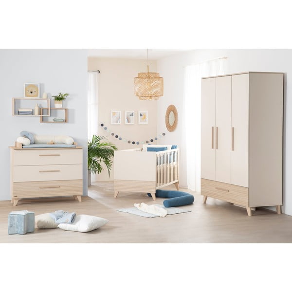 Krem/u prirodnoj boji dječja komoda u dekoru hrasta s promjenjivim stolom 110x98x75 cm Sidney – Roba-image-4