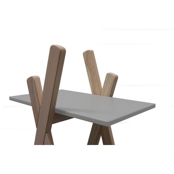 Dječji regal za knjige sa sivim policama i konstrukcijom od borovog drva Marckeric Elisa-image-4