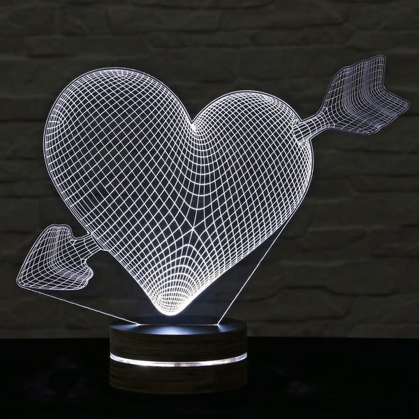 3D stolna lampa Moje srce