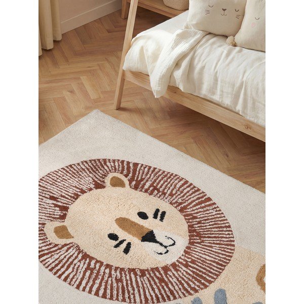 Krem periv/ručno rađen pamučan dječji tepih 140x200 cm Snuggle Leander – Hanse Home-image-2