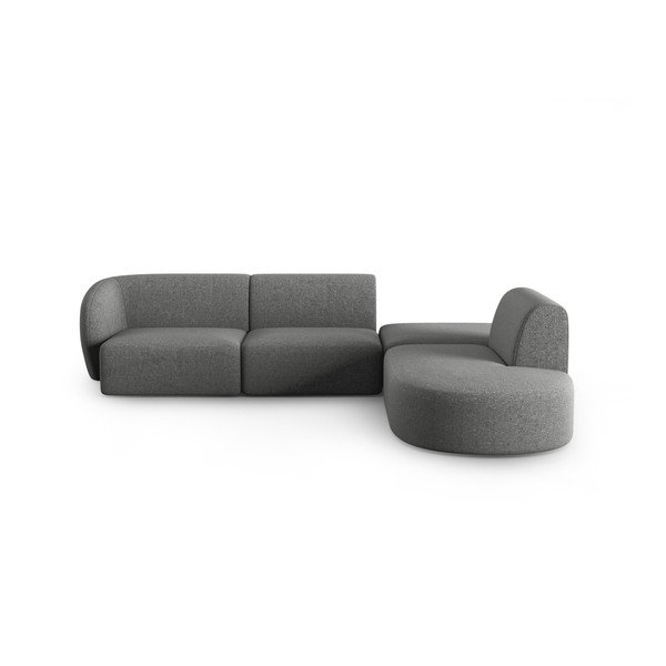 Siva kutna garnitura od šenila (s desnim kutom/u obliku slova L) Paolo – Milo Casa