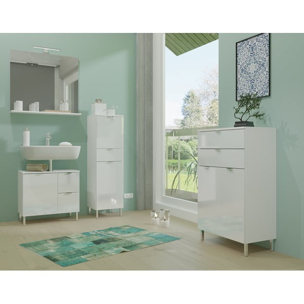 Zidno ogledalo s osvjetljenjem/s policom 76x75 cm – Germania-image-4