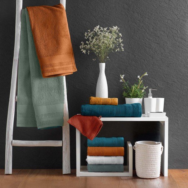 Ciglasti pamučan ručnik od frotira 30x50 cm Tendresse – douceur d'intérieur-image-3