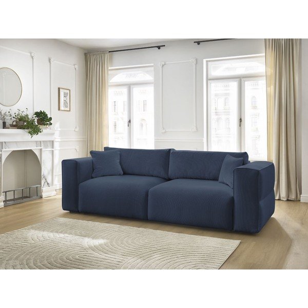 Plava sklopiva/s prostorom za odlaganje sofa 265 cm Ezechiel – Bobochic Paris-image-1