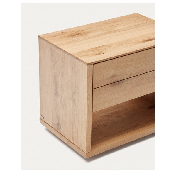 Noćni ormarić u dekoru hrasta u prirodnoj boji Alguema – Kave Home-image-4