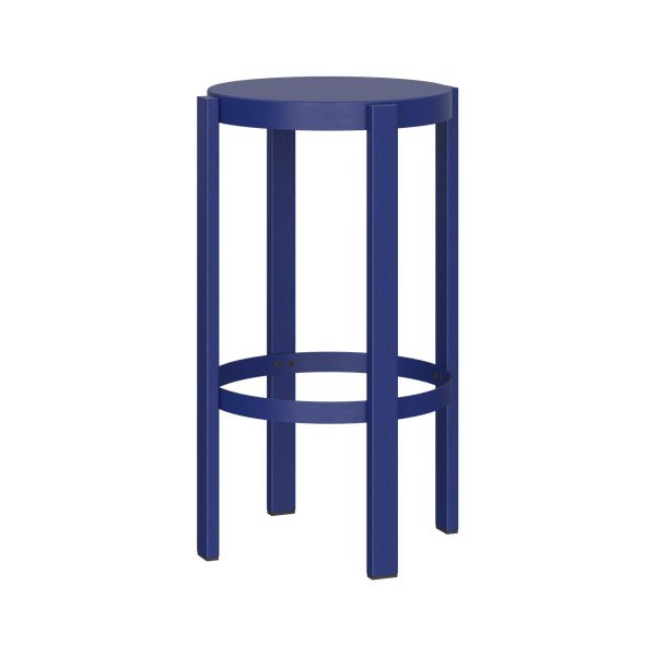Plava željezna barska stolica (visine sjedala 65 cm) Doon – noo.ma