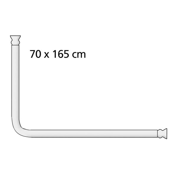 Crna univerzalna kutna šipka za zavjesu za tuš Wenko Black, ø 2 cm-image-3