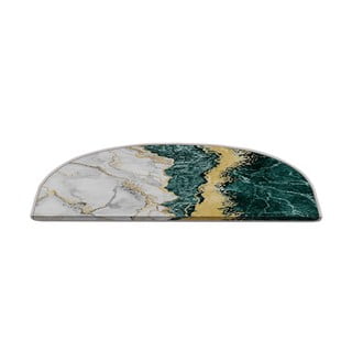 Petrolej zeleni/krem set tepiha za stepenice 16 kom 20x65 cm Golden Marble – Vitaus