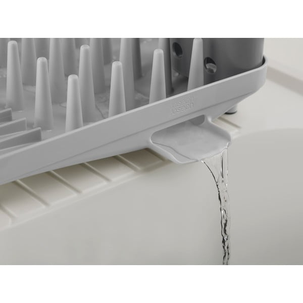 Svijetlo sivi plastičan ocjeđivač za posuđe 33,5x31,5 cm Duo – Joseph Joseph-image-1