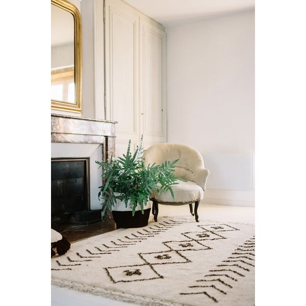 Krem periv/ručno rađen pamučan tepih 170x120 cm Bereber Rhombs – Lorena Canals-image-3