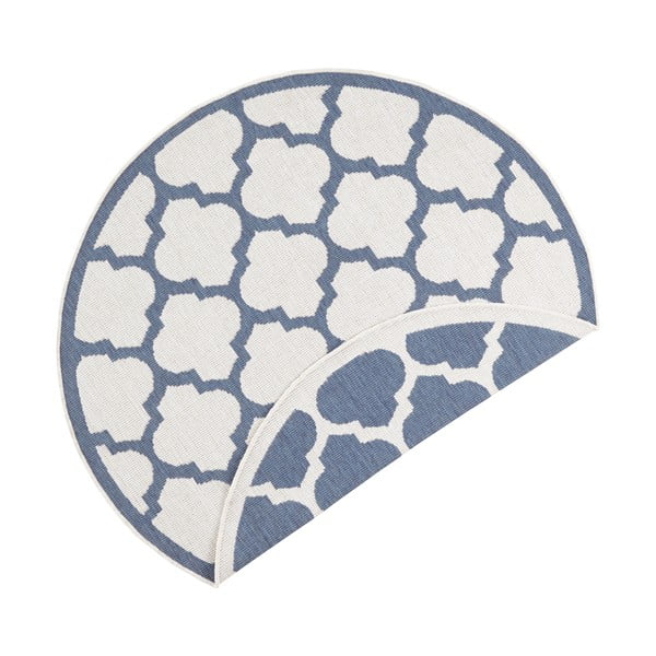 Plavo-krem vanjski tepih NORTHRUGS Palermo, ⌀ 140 cm