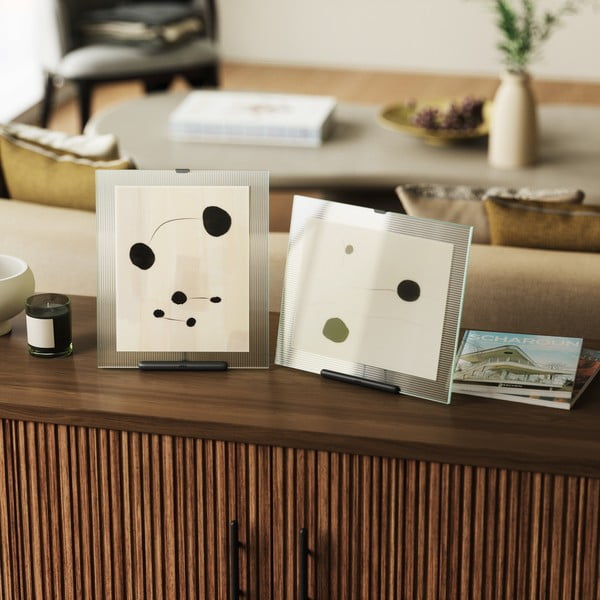 Crni stakleni stojeći okvir 26x30,5 cm Flute – Umbra-image-1