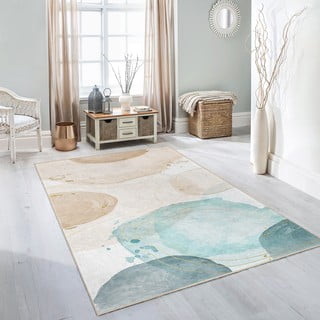 Krem/tirkizni perivi tepih 80x150 cm Puddle – Mila Home