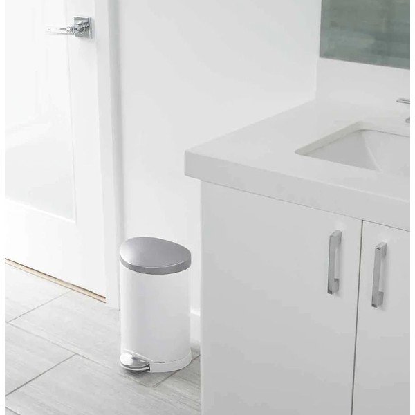 Bijela željezna kanta za smeće s pedalom 6 l – simplehuman-image-1