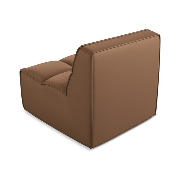 Smeđa modularna sjedeća garnitura od imitacije kože Kalai – Makamii-image-2