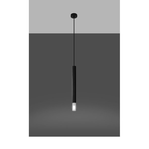 Crna metalna viseća svjetiljka ø 8 cm Vittoria – Sollux-image-4