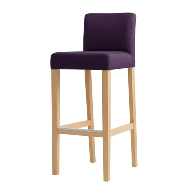 Ljubičasta barska stolica s prirodnim nogama Custom Form Wilton