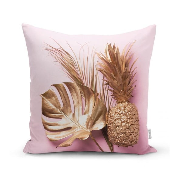 Jastučnica Minimalist Cushion Covers Golden Ananas and Leafes, 45 x 45 cm