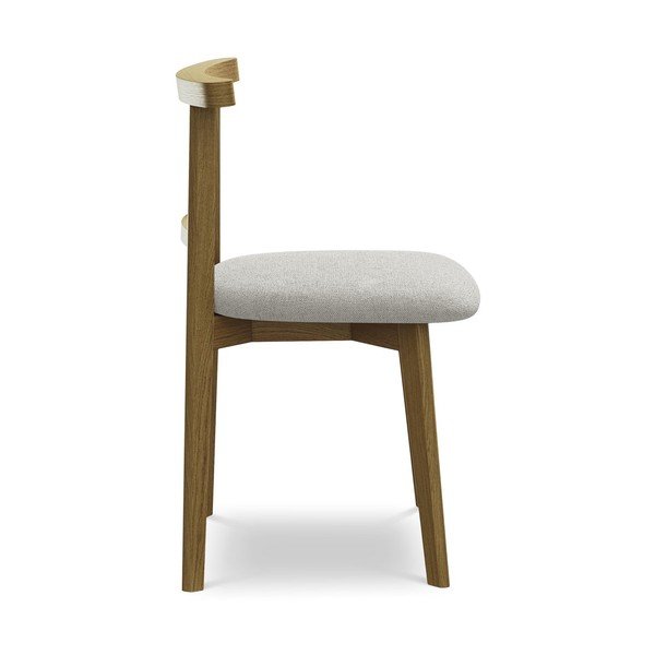 Svijetlo siva blagovaonska stolica od masivnog drveta Ohelo – Makamii-image-2