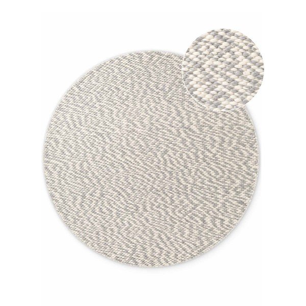 Svijetlo sivi/krem ručno rađen vunen okrugao tepih ø 160 cm Lyon Beans – Elle Decoration