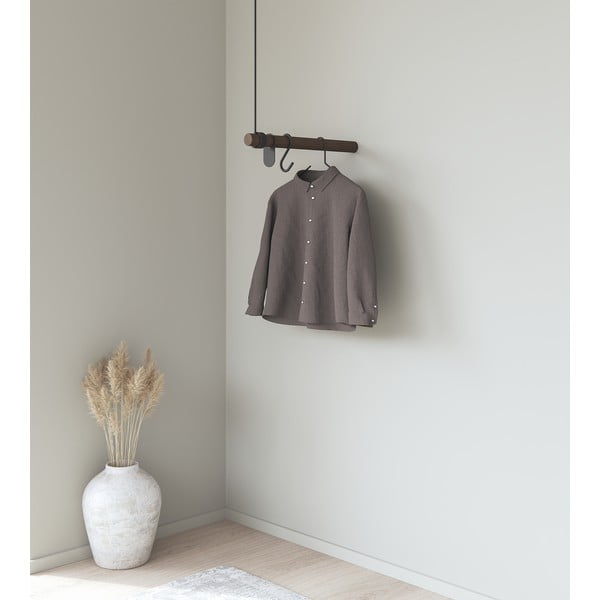 Smeđa zidna vješalica od punog hrasta 50 cm Swing – LIND DNA-image-1